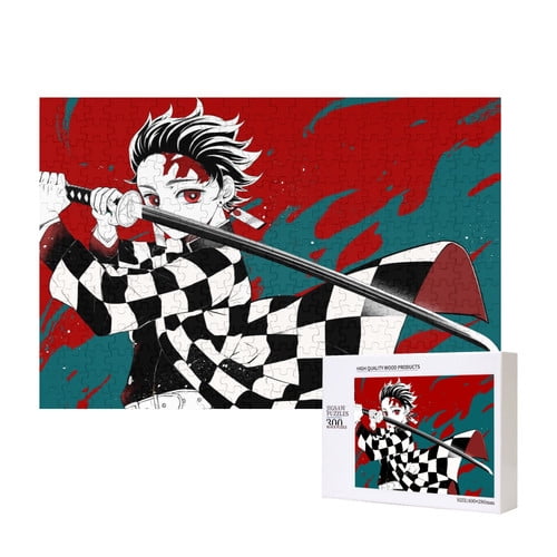 Japanese Anime Tanjirou ,Nezuko and Nine Hashira Wooden Jigsaw Puzzles for Adult,Demon Slayer Poplar Material 300 Pieces Jigsaw Puzzles