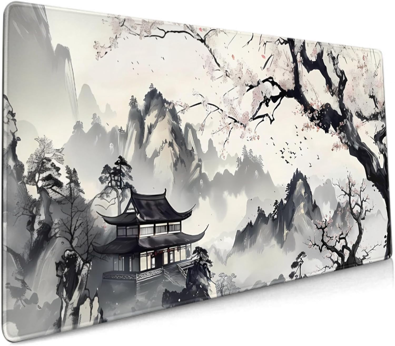 Japanese Anime XXL Gaming Mouse Pad - 35.4x15.7in Art Design, Extended Large Gaming Mousepad, Non-Slip Rubber Base, Stitched Edges, Full Desk Mat for Home Office