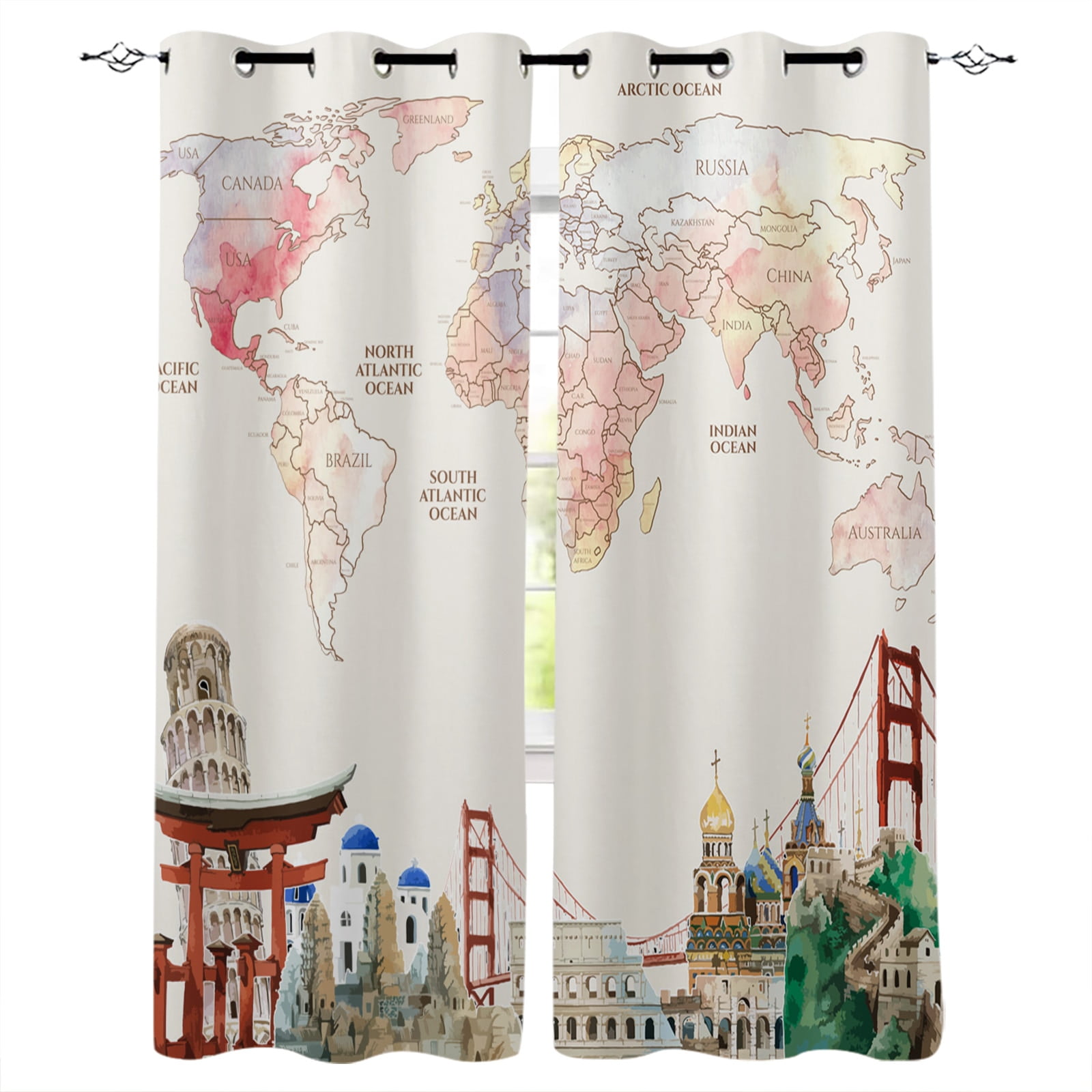 Japanese Architecture Modern Curtains For Living Room Bedroom Kitchen ...