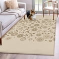 thumbnail image 1 of Japanese Area Rugs 3'x5', Washable Small Throw Rugs for Living Room Bedroom, Beige Farmhouse Retro Floral Leaf Pattern Indoor Outdoor Rug Non-Slip Low Pile Carpet Runner Reversible Floor Mats, 1 of 8
