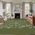 thumbnail image 1 of Japanese Area Rugs 6'x9', Washable Small Throw Rugs for Kitchen Dining room, Green Rustic Retro Pastoral Floral Leaves Indoor Outdoor Rug Non-Slip Low Pile Carpet Runner Reversible Floor Mats, 1 of 8