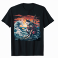 thumbnail image 1 of Japanese Art Cat Ninja Ukiyo-e Anime Style Samurai Cat T-Shirt, 1 of 5