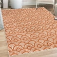 thumbnail image 1 of Japanese Art Decorative Rug, Fish Scale Inspired Vintage Hand Drawn Oriental Geometric Lines Motifs, Quality Carpet for Bedroom Dorm and Living Room, 6 Sizes, Burnt Orange, by Ambesonne, 1 of 4