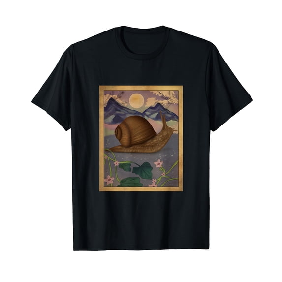 Japanese Art Design Slug Gift Snail Black T-Shirt