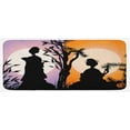 thumbnail image 1 of Japanese Art Kitchen Mat, Folk Women Silhouettes on Bicolour Night Sky with Full Moon, Plush Decorative Kitchen Mat with Non Slip Backing, 47" X 19", Lilac Orange Charcoal Grey, by Ambesonne, 1 of 1