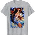 thumbnail image 1 of Japanese Art Samurai Aesthetic Koi Fish Graphic Design Softstyle Unisex T-Shirt Men Women Kids,Sport Grey Color,Size YS, 1 of 5
