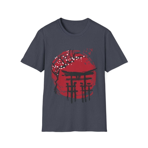 Japanese Art Tree Temple Moon Men Women Shirts