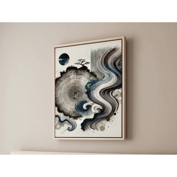 Floaitng Tree Japanese Art Zen Portrait Floating Tree Minimalistic Calming Art Zen ...