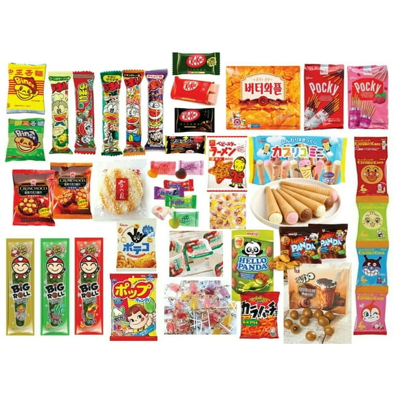 Japanese Asian Snack Box, Candy rice crackers chocolate Seller's Pick of 100 Pieces; Mystery box