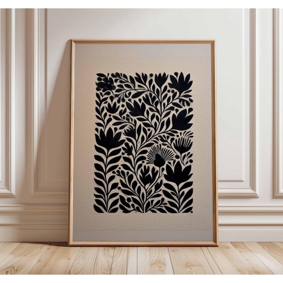 Japanese Bamboo Ink Minimalist Black White Zen Traditional Sumi-e, Unframed Poster