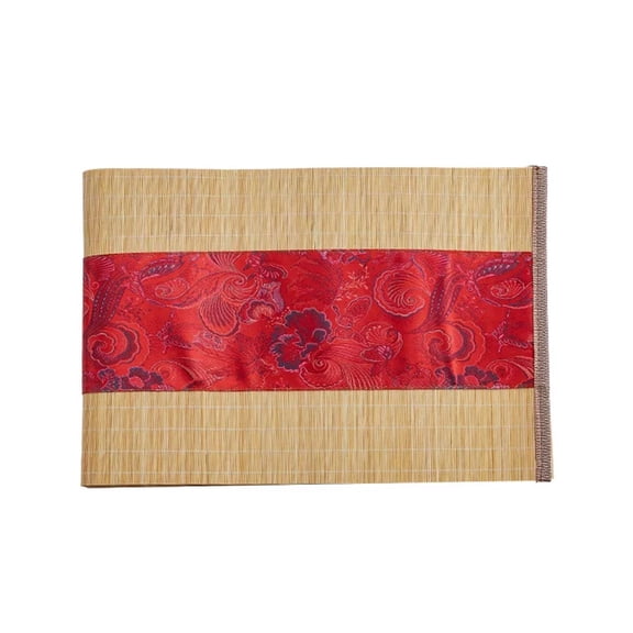 Japanese Bamboo Table Runner, Hand Woven Heat Insulation Placemat, Non-Slip Table Runner, Tea Mats with Table Decoration, Dining Room Decoration for Living Room Kitchen