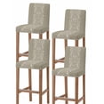 thumbnail image 1 of Japanese Bar Stool Covers Set of 4, Grey Simple Traditional Flowers Leaves Pattern Stretch Washable Bar Chair Covers with Backs, Removable Pub Counter Height Chair Cover for Kitchen Dining Room Cafe, 1 of 7