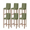 thumbnail image 1 of Japanese Bar Stool Covers Set of 6, Green Rustic Retro Pastoral Floral Leaves Stretch Washable Bar Chair Covers with Backs, Removable Pub Counter Height Chair Cover for Kitchen Dining Room Cafe, 1 of 7