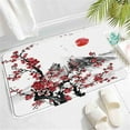 thumbnail image 1 of Japanese Bath Mat,Spring Cherry Blossom Flower Asian Misty Mountain Red Floral Ink Painting Landscape Rugs Non-Slip Bathroom Mat Rug Bath Mats Home Kitchen Door Floor Mat Carpet 24"x16", 1 of 5