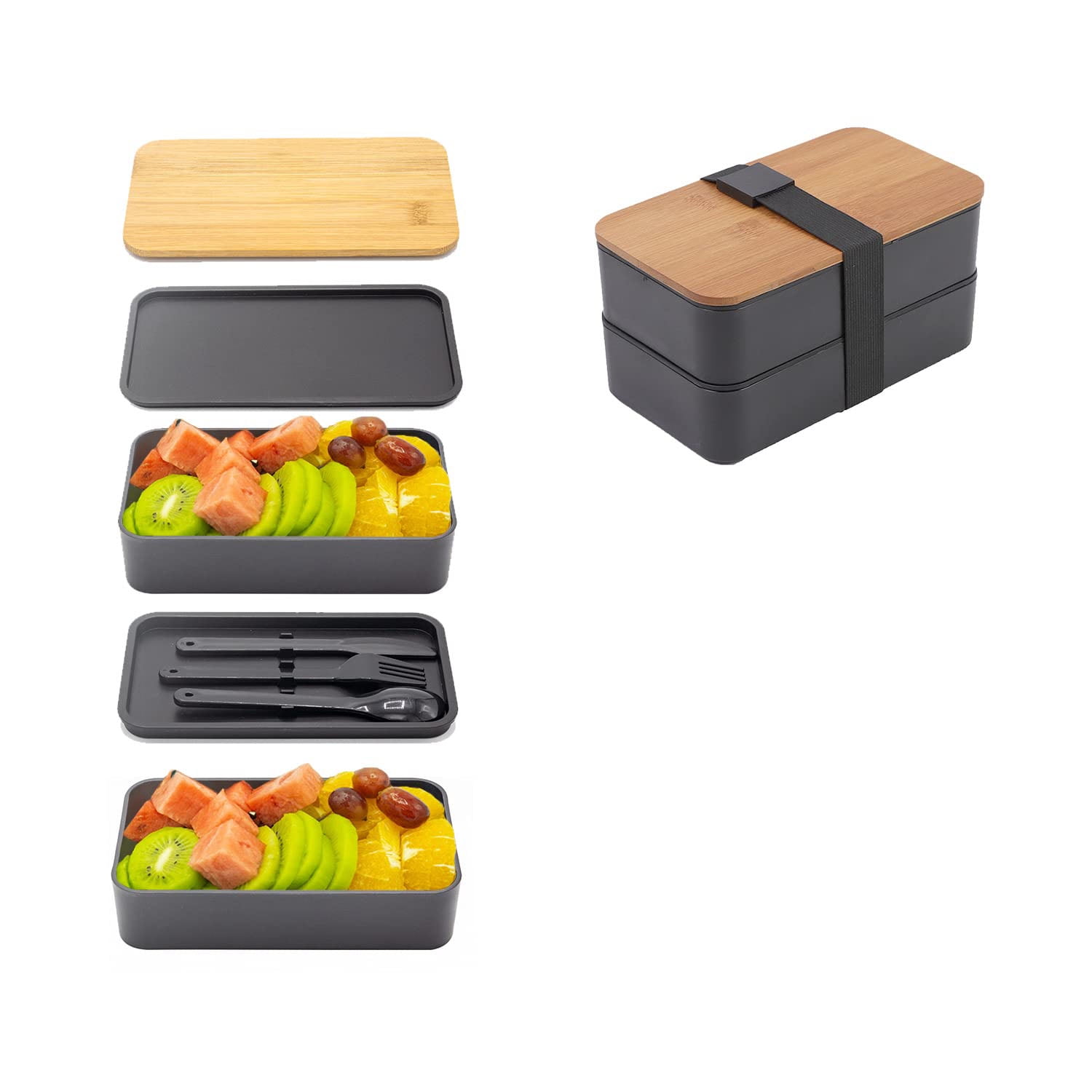 Japanese Bento Box,2 Layer Lunch Box , Meal Prep Lunch Container with ...