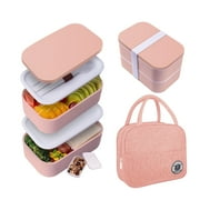 Japanese Bento Box,2 Layer Lunch Box , Meal Prep Lunch Container with Bamboo Chopping Board Lid,Bag,Cutlery,Divider,Bento Lunch Box for Adults red
