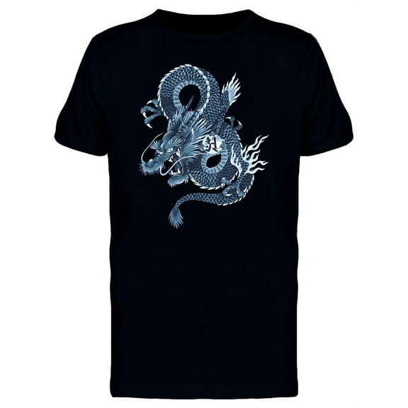 Japanese Blue Dragon T-Shirt Men -Image by Shutterstock, Male Small