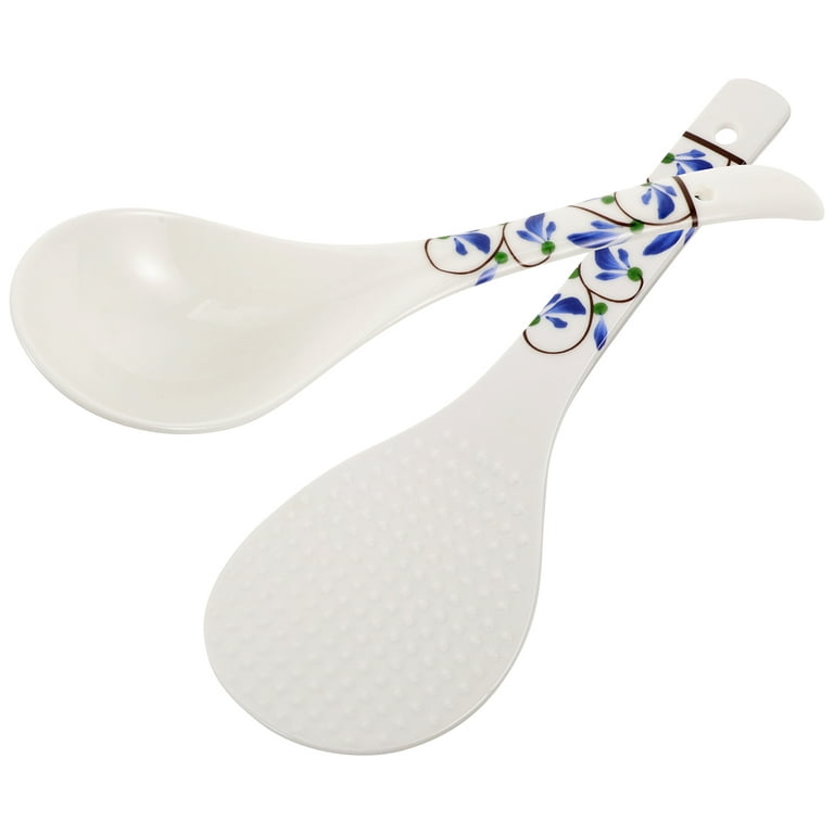 Japanese Blue and White Porcelain Colorful Ceramic Rice Spoon Set Paddle  Spoons