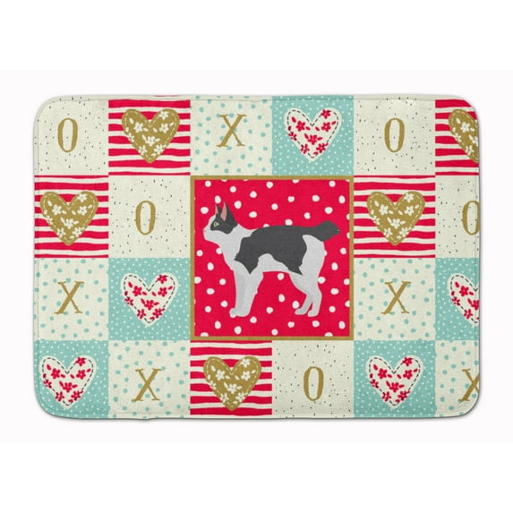 Japanese Bobtail Cat Love Machine Washable Memory Foam Mat Red
