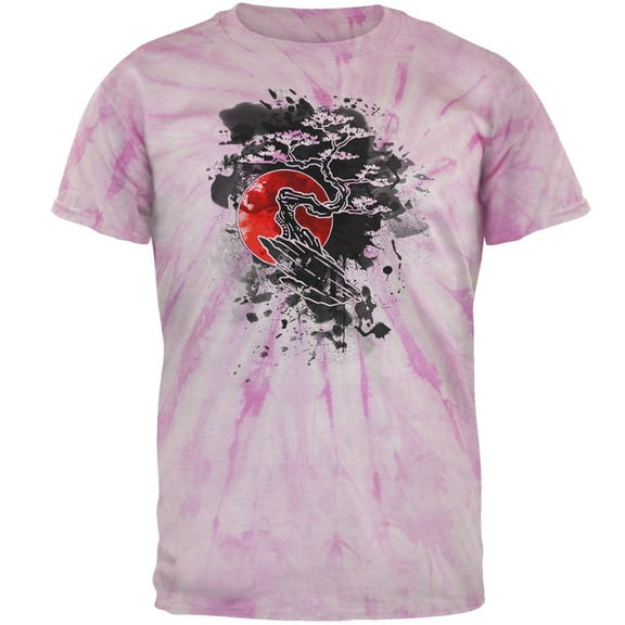 Japanese Bonsai Tree Ink Splatter Mens T Shirt