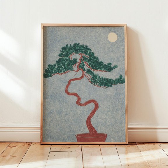 Japanese Bonsai Tree Zen Nature Decor Wall Art