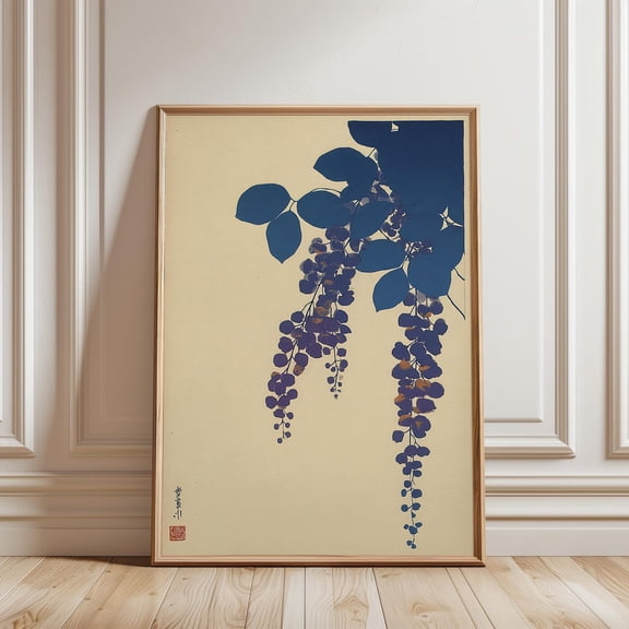 Japanese Botanical Poster, Chestnut Branch, Purple Tones, Minimal Style, gallery decor, modern poster, room aesthetic, Artistic Home Accent for Modern Interiors Bedroom Office Studio Apart