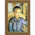 thumbnail image 1 of Japanese Boy 24x18 Gold Ornate Wood Framed Canvas Art by David Burliuk, 1 of 2