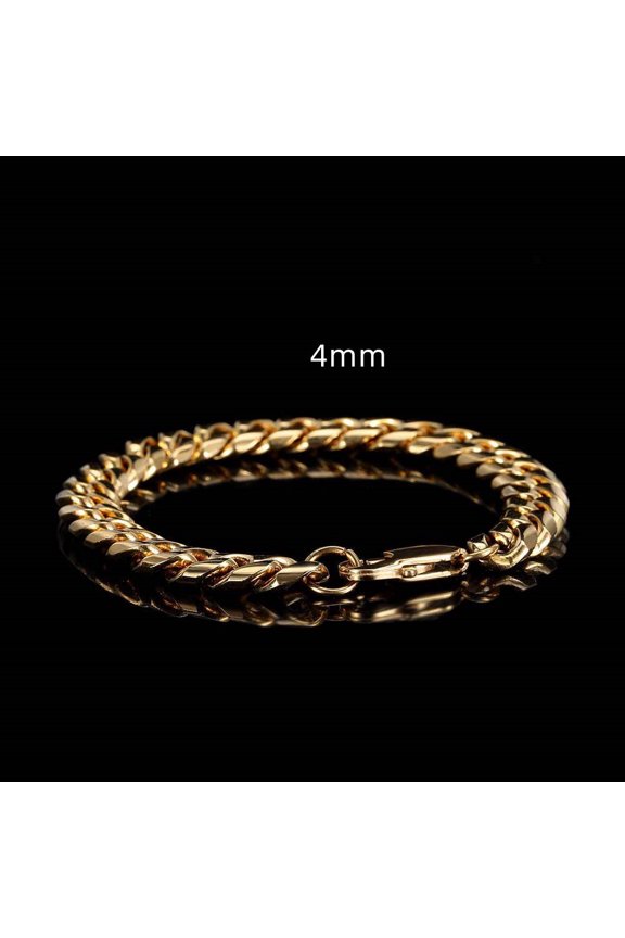 Unisex Stainless Steel Cuban Chain Bracelet with Japanese Buckle Round Grinding Design Bracelet for Men and Women