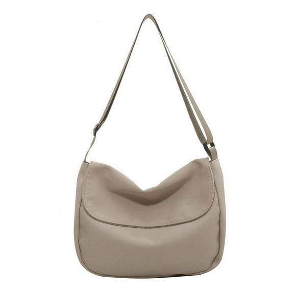 Japanese Canvas Mail Carrier Bag, Women's Crossbody Bag, Minimalist Student Single Shoulder Bag, Korean-style Flip-top Cloth Bag with Large Capacity