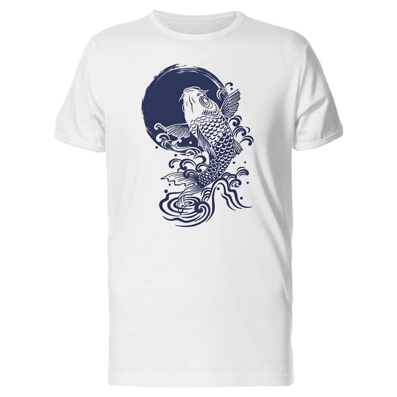 Japanese Carp And A Blue Moon Tee Men's -Image by Shutterstock
