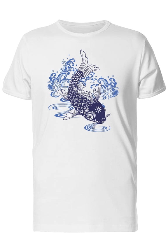 Japanese Carp Drawing T-Shirt Men -Image by Shutterstock, Male x-Large