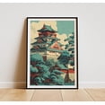 thumbnail image 1 of Japanese Castle Japandi Wall Art, Sakura Blossom Poster, Minimalist Heritage Print, Decor Home Decor #1942, 16x24 UNFRAMED, 1 of 3