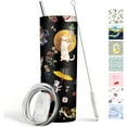 thumbnail image 1 of Japanese Cat Tumbler 20 oz Travel Coffee Mug Print Skinny Tumblers with Lid and Straw Stainless Steel Insulated Coffee Cups Cat Lover Gifts for Women Girls, 1 of 6