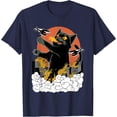 thumbnail image 1 of Japanese Catzilla Sunset Unisex T-Shirt for Men Women Kids Toddler,Navy Color,Size YXS, 1 of 5
