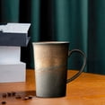 thumbnail image 1 of Japanese Ceramic Coffee Mug 10.5oz 310ml – Gold Glazed Large Coffee Cup, Heat Retaining, Microwave & Dishwasher , Comfortable Handle, Gift Ready, 1 of 6