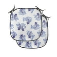 thumbnail image 1 of Japanese Chair Seating Cushion Set of 4, Underwater Creature as Love Couples on Waves Japanese Unique Repeated Print, Seat Pads for Office with Anti-slip Backing, 16"x16", Dark Blue, by Ambesonne, 1 of 7