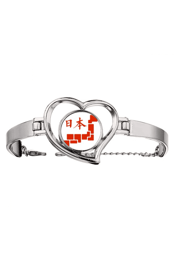 Japanese Character Expressions Tokyo Games Bracelet Heart Jewelry Wire Bangle