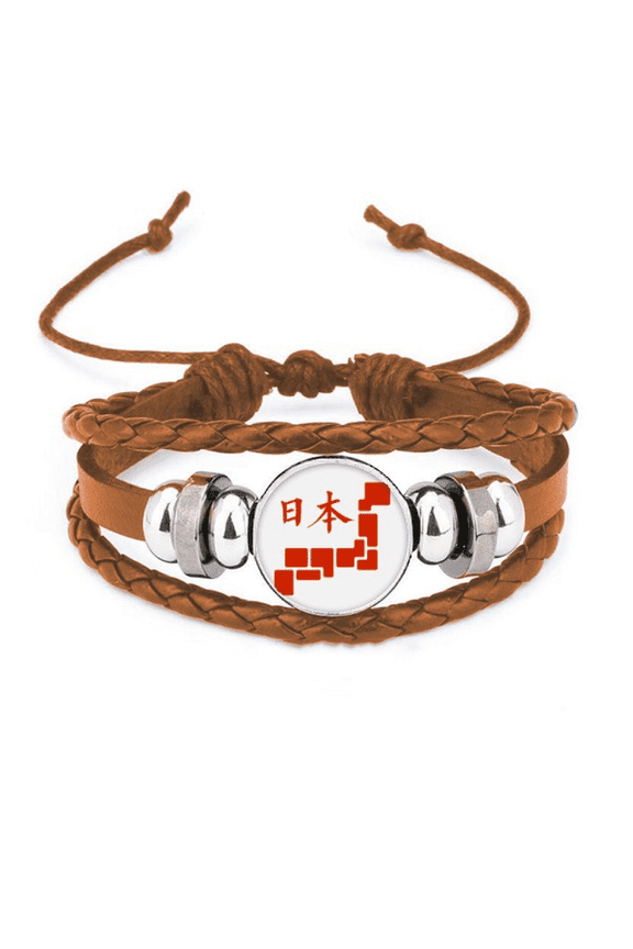Japanese Character Expressions Tokyo Games Bracelet Wristband Leather Jewelry Ornament