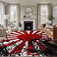 thumbnail image 1 of Japanese Chariot Flag Area Rug 8x10 Washable Rug Non Slip Red Black Flag Abstract Large Area Rug Soft Stainresistant Indoor Floor Carpet for Living Room Bedroom Home Office Dining Room Nursery, 1 of 8