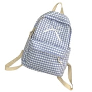 Japanese Checkered Cute Bowknot Backpack for School Student with Large Capacity