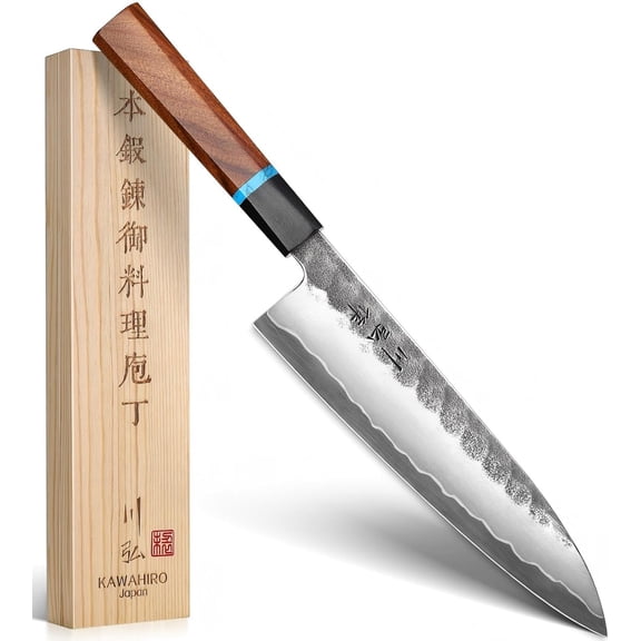 Japanese Chef Knife, 210mm Ford VG10 Kitchen Handcrafted Professional Chefs Knife with Ergonomic Handle, Perfect Chrisas Gifts for Men Women, Luxury Gift Wood Box