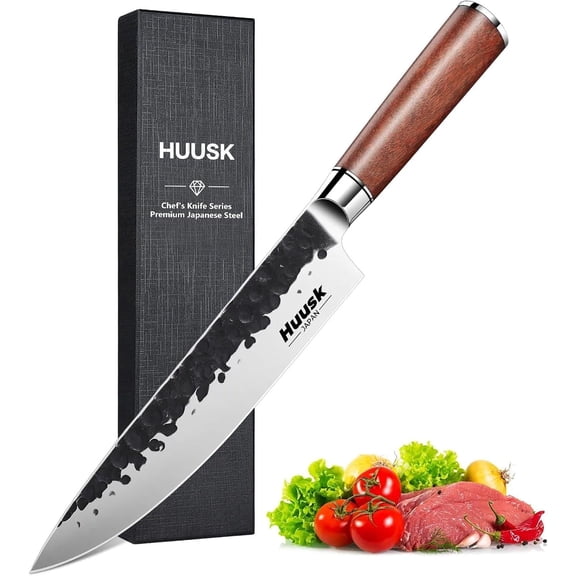 Japanese Chef Knife 8 Inch Gyuto Knife, Professional Sharp Kitchen Knives for Cooking, Solid Rosewood Handle Carbon Steel with Gift Box, Chrisas Gifts Men and Women