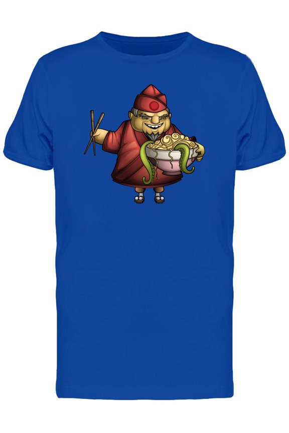 Japanese Chef With A Food Bowl T-Shirt Men -Image by Shutterstock, Male Small