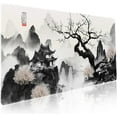 thumbnail image 1 of Japanese Cherry Blossom Anime Large Mouse Pad XXL Black White Sakura Tree Mountain Extended Large Desk Mat Big Desk Pad 90X40 CM Non-Slip Rubber Base Stitched Edge Long Mousepad,35.4 x 15.7 Inch, 1 of 14