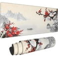 thumbnail image 1 of Japanese Cherry Blossom Gaming Mouse Pad, Extended Large Mouse Mat Desk Pad, Stitched Edges Mousepad, 3mm Thick Long Non-Slip Rubber Base Mice Pad, 31.5 X 11.8 Inch, 1 of 6
