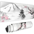 thumbnail image 1 of Japanese Cherry Blossom Gaming Mouse Pad, White Extended Large Mouse Mat Desk Pad, Stitched Edges Mousepad, 3mm Thick Long Non-Slip Rubber Base Mice Pad, 31.5 X 11.8 Inch, 1 of 6