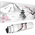 thumbnail image 1 of Japanese Cherry Blossom Gaming Mouse Pad - White Extended Large Mouse Mat, Stitched Edges, 3mm Thick Non-Slip Rubber Base, Perfect for Desk, Home Office, 31.5x11.8 Inch, 1 of 6