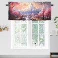 thumbnail image 1 of Japanese Cherry Blossom Kitchen Valance Curtain Rod Pocket Spring Pink Floral Romantic Scenery Window Treatment Valance Curtains for Bathroom 54 by 18 in, 1 Panel, 1 of 6