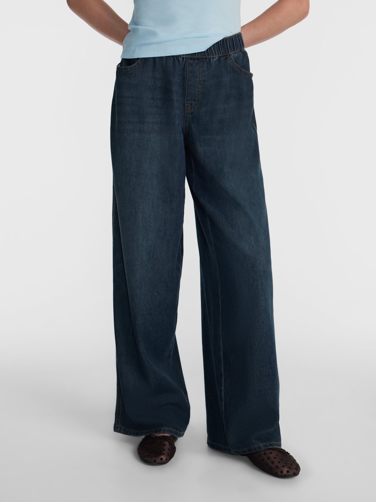 No Boundaries Baggy Pull On Pants, 31.5'' Inseam, Women's XXS-XXL