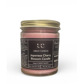 Urban Candles LLC 8 oz Cherry Blossom Scented Container Candle with 40 h Burn Time